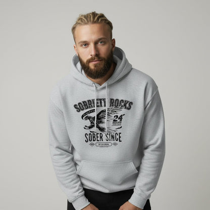 Sober Since Recovery Hoodie back view (view 27)