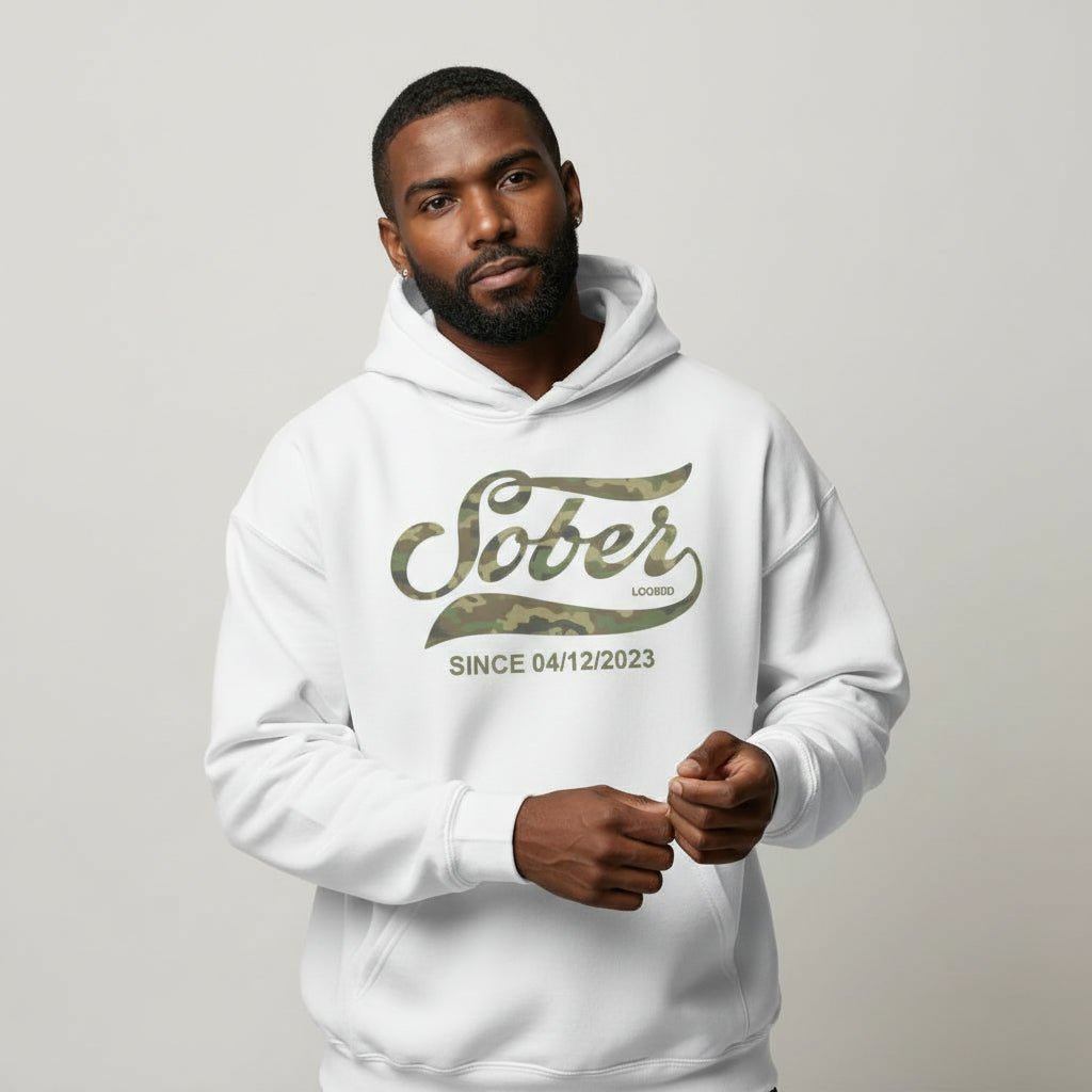 Sober Since Camo Recovery Hoodie product photo (view 30)