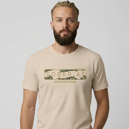 Sober AF Camo Sober T Shirt lifestyle view (view 25)