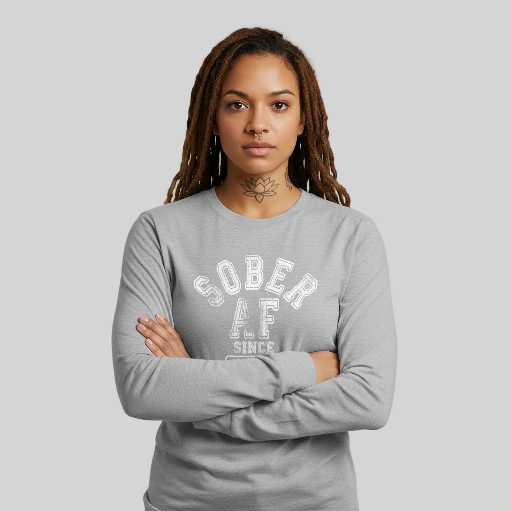 Sober AF Long Sleeve Sober T Shirt graphic detail (view 24)
