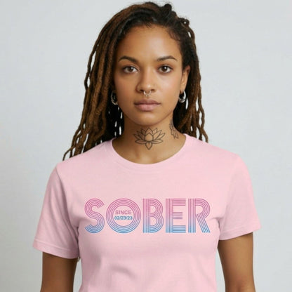 Retro Sober Since Sober T Shirt graphic detail (view 24)