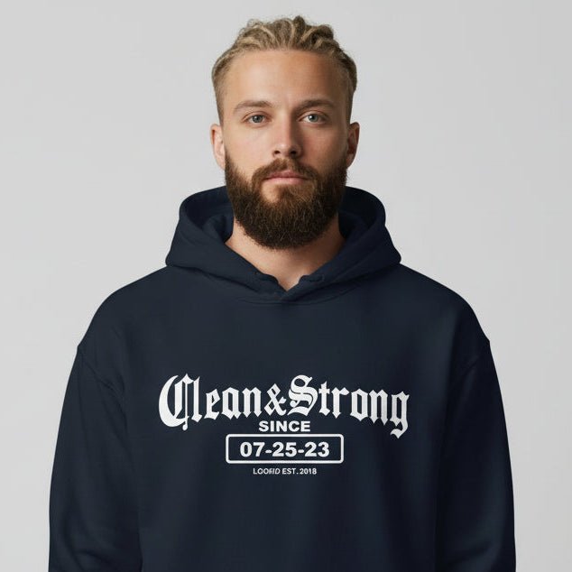 Clean & Strong Old School Recovery Hoodie back view (view 7)