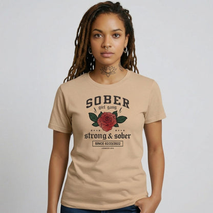 SOBER Girl Gang Strong & Sober Sober T Shirt graphic detail (view 14)