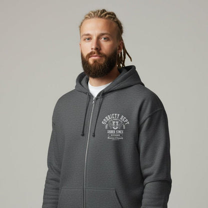 Sobriety Dept Zip Recovery Hoodie back view (view 17)