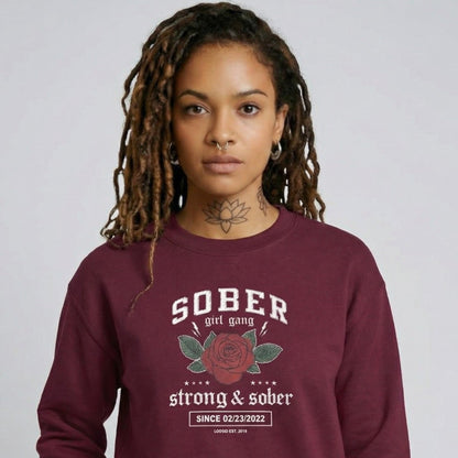 SOBER Girl Gang Strong & Sober Recovery Hoodie graphic detail (view 14)