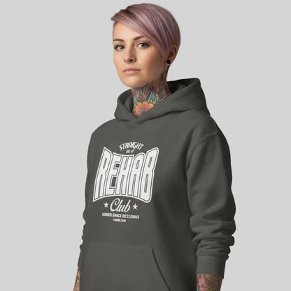 Rehab Recovery Hoodie flat lay styled image (view 13)