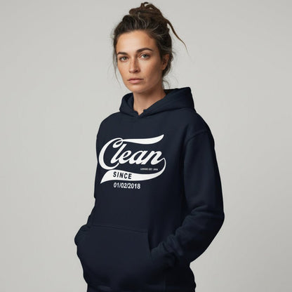 Clean Since Hoodie with Date Recovery Hoodie lifestyle view (view 15)
