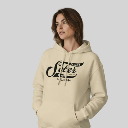 Sober Since Recovery Hoodie close-up view (view 12)