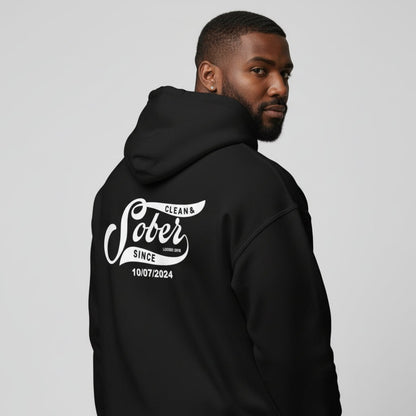 Sober Since Recovery Hoodie back view (view 7)