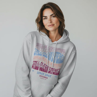 Still Clean B Custom Recovery Date Recovery Hoodie lifestyle view (view 15)