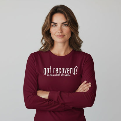 Long Sleeve Clean Sober T Shirt graphic detail (view 14)