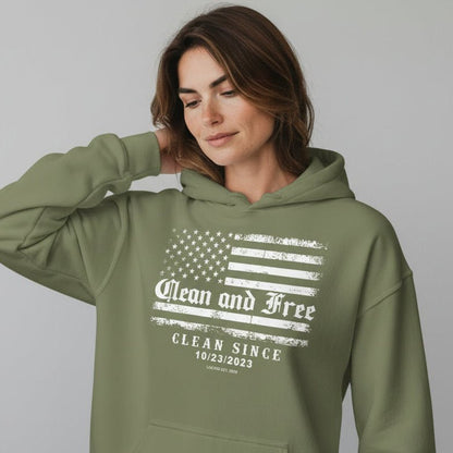 Clean and Free Custom Recovery Date Recovery Hoodie side view (view 16)