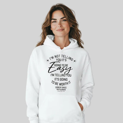 I'm Not Telling Custom Sobriety Date Recovery Hoodie product photo (view 10)