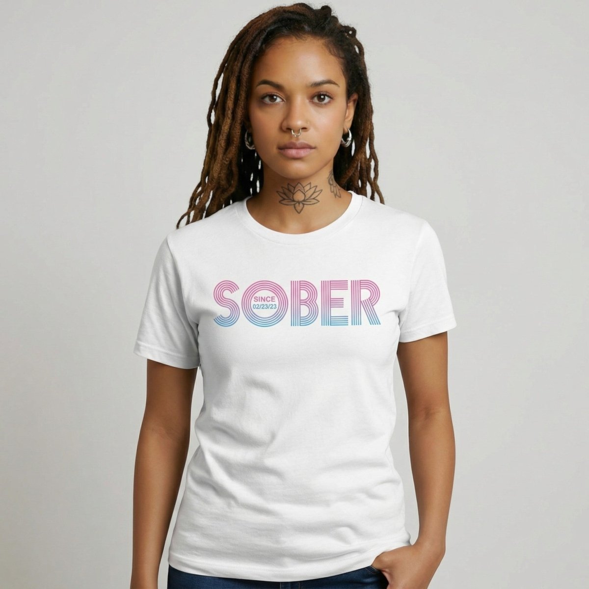 Retro Sober Since Sober T Shirt graphic detail (view 4)