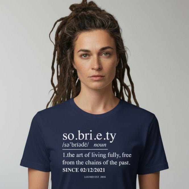Sobriety Definition Sober T Shirt fit detail (view 9)