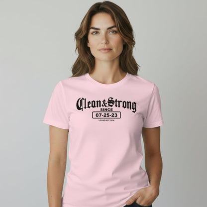 Clean & Strong Sober Sober T Shirt lifestyle view (view 25)