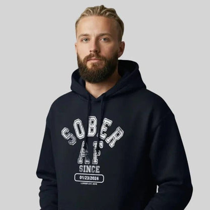 Sober AF Since Recovery Hoodie lifestyle view (view 15)