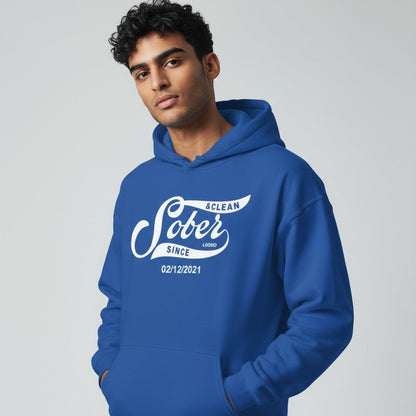Men Sober Since Recovery Hoodie lifestyle view (view 15)