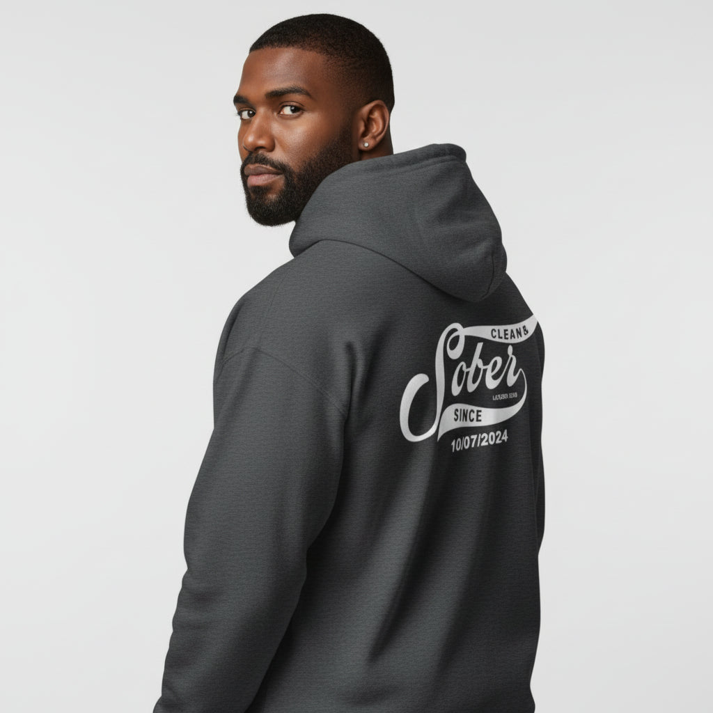 Sober Since Recovery Hoodie back view (view 27)