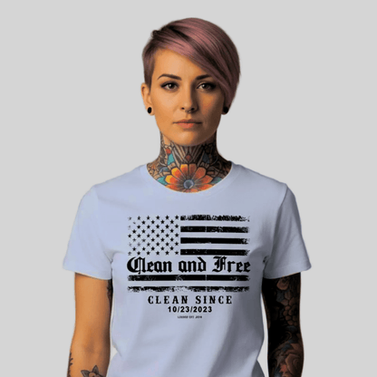Clean and Free Sober T Shirt side view (view 26)