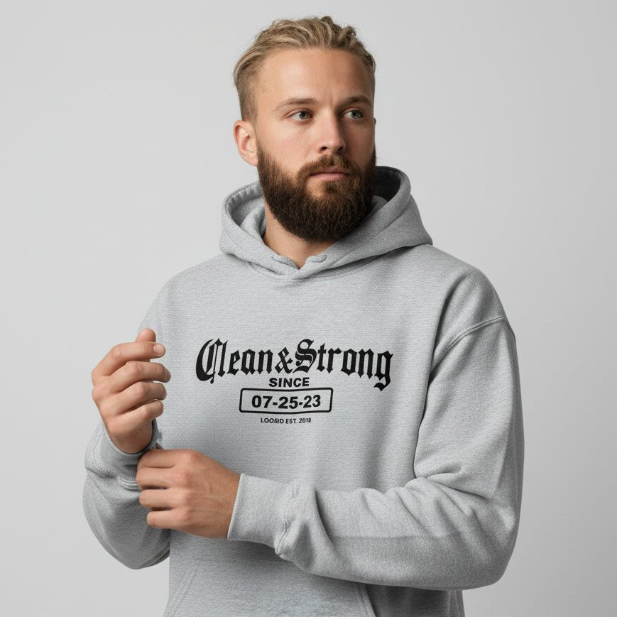Clean & Strong Old School Recovery Hoodie fit detail (view 19)