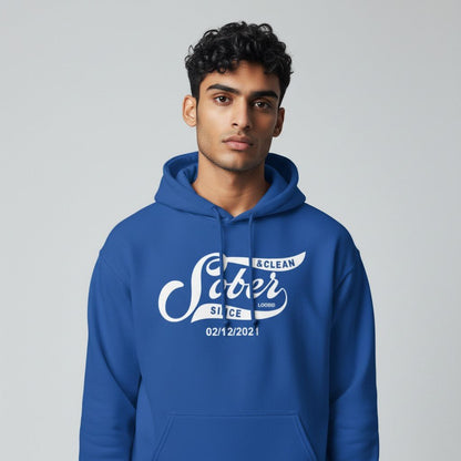 Men Sober Since Recovery Hoodie graphic detail (view 14)