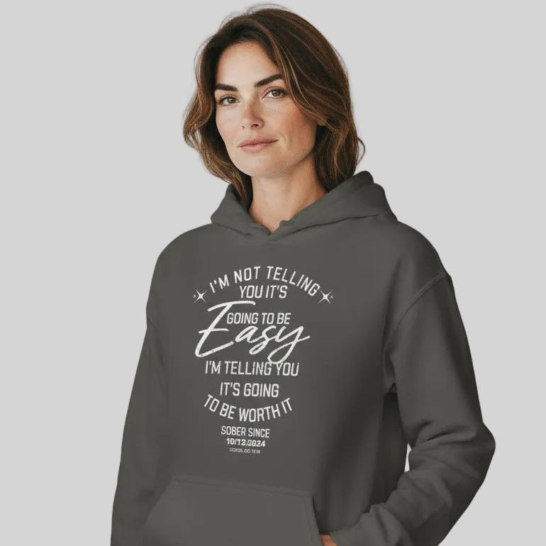 I'm Not Telling Custom Sobriety Date Recovery Hoodie packaging detail (view 18)