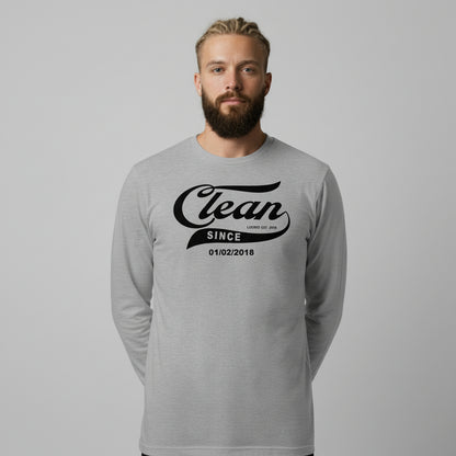 Clean Since Long Sleeve Sober T Shirt featuring the design (view 21)