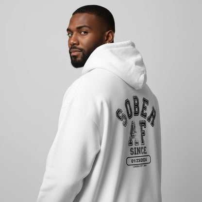 Sober AF Since Zip Recovery Hoodie side view (view 26)