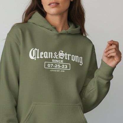 Old School Clean & Strong Recovery Hoodie side view (view 16)