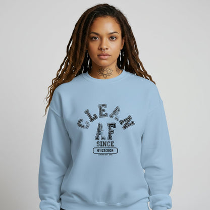 Clean AF Since Sobriety Recovery Hoodie product photo (view 20)