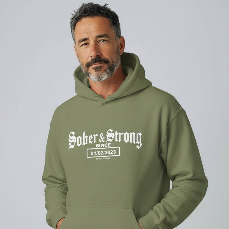 Old School Sober Recovery Hoodie featuring the design (view 21)
