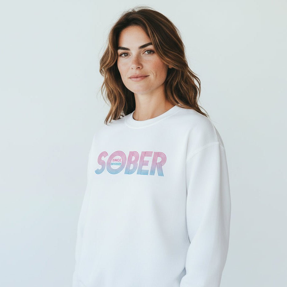 Retro Sobriety Date Sweatshirt Personalized Sober Date Recovery Hoodie product photo (view 20)