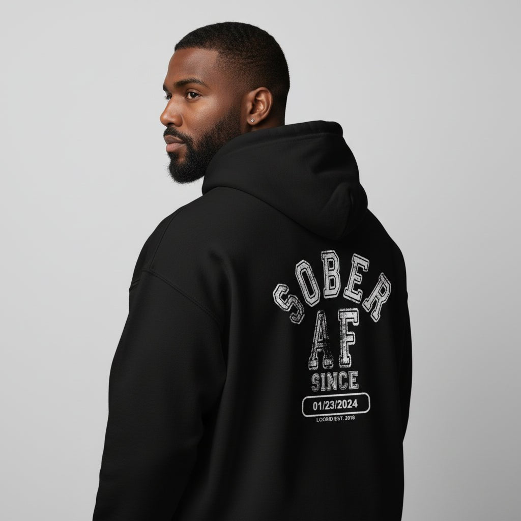 Sober AF Since Zip Recovery Hoodie packaging detail (view 8)