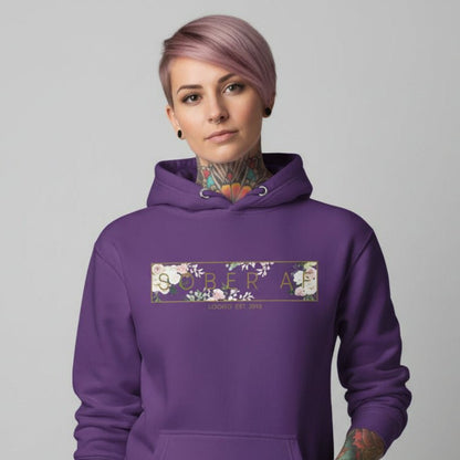 Sober AF Flower Recovery Hoodie side view (view 16)