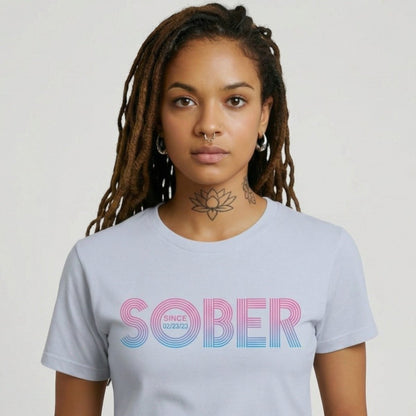 Retro Sober Since Sober T Shirt packaging detail (view 18)