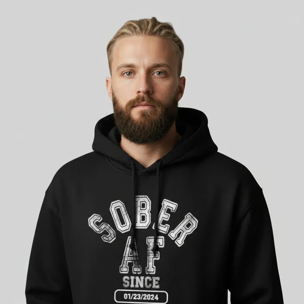 Sober AF Since Recovery Hoodie product photo (view 10)
