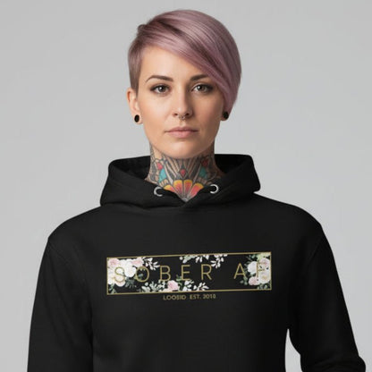 Sober AF Flower Recovery Hoodie lifestyle view (view 5)
