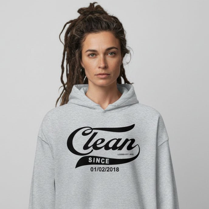 Clean Since Hoodie with Date Recovery Hoodie side view (view 46)