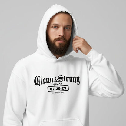 Clean & Strong Old School Recovery Hoodie back view (view 27)