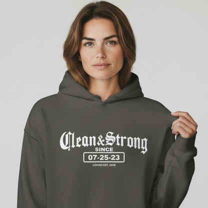 Old School Clean & Strong Recovery Hoodie close-up view (view 12)