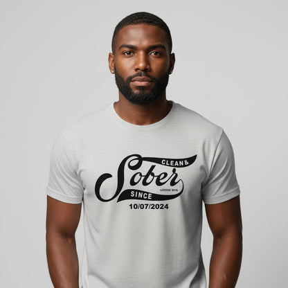 Sober Since Sober T Shirt back view (view 7)