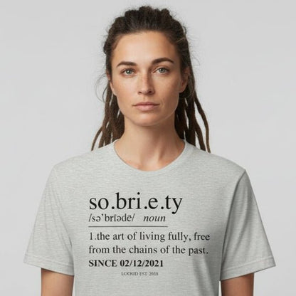 Sobriety Definition Sober T Shirt close-up view (view 12)