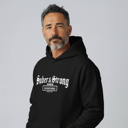 Old School Sober Recovery Hoodie graphic detail (view 4)