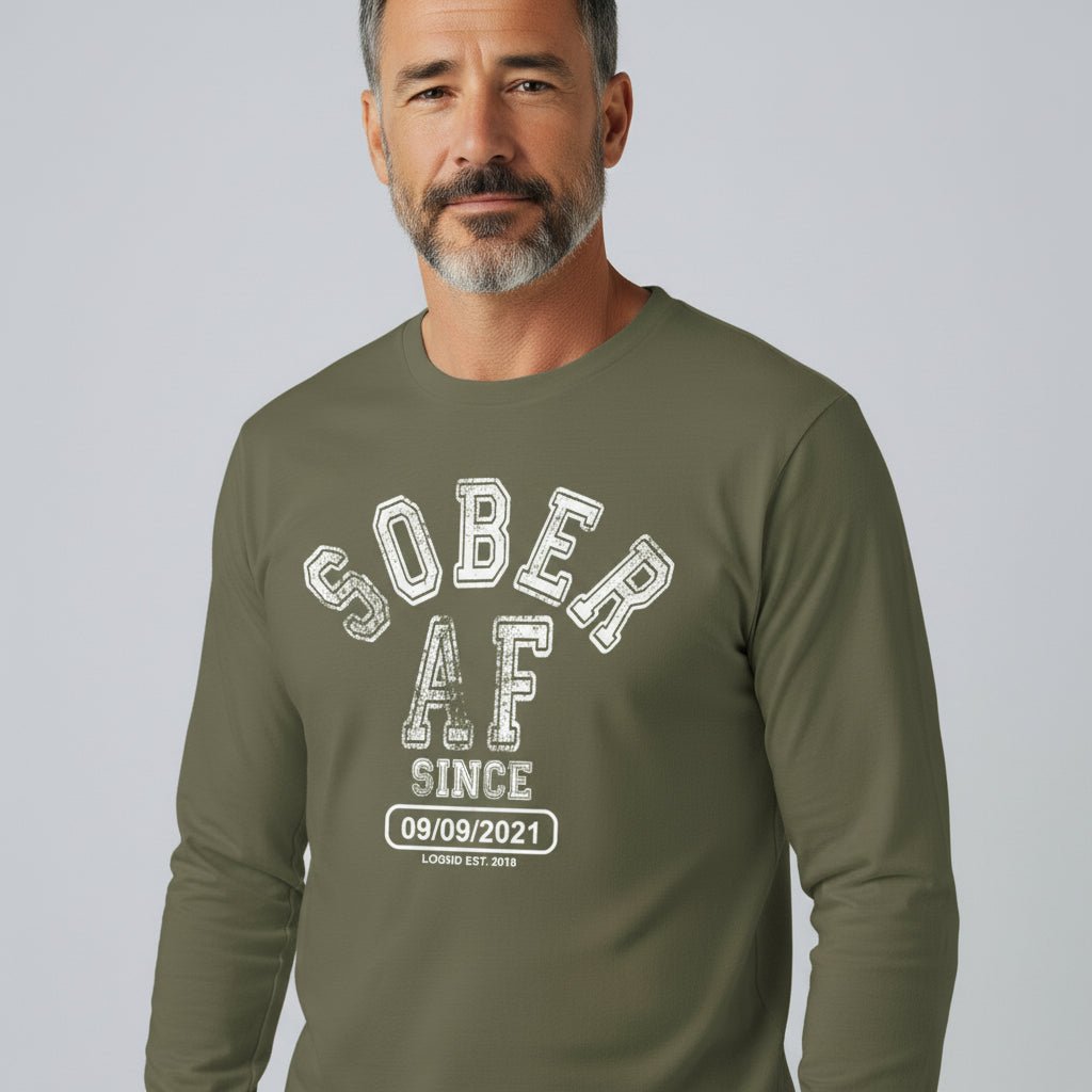 Sober AF Since Long Sleeve Sober T Shirt back view (view 17)