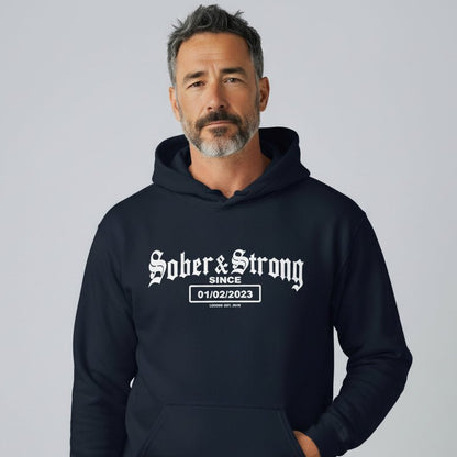 Old School Sober Recovery Hoodie lifestyle view (view 15)
