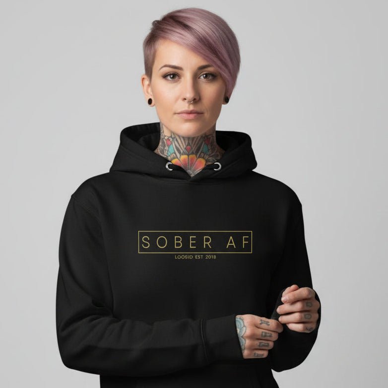 Sober AF Recovery Hoodie graphic detail (view 4)