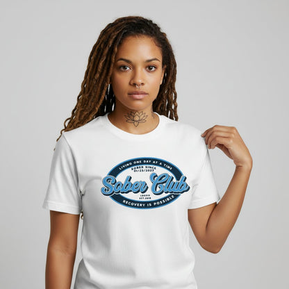 Loosid Sober Club Badge Sober T Shirt featuring the design