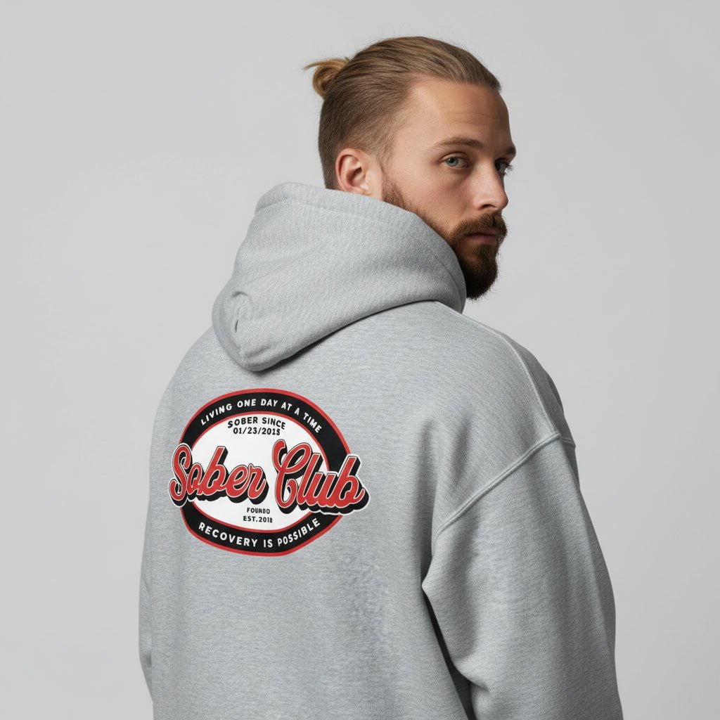 Sober Club Badge Recovery Hoodie side view (view 16)
