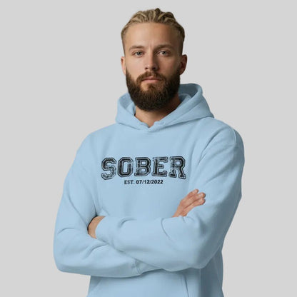 Sober Collegiate Hoodie W Personalize Sobriety Date Recovery Hoodie featuring the design (view 21)